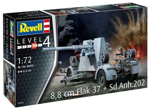 Сглобяем модел, Revell, 8.8 cm Flak 37 + Sd.Anh.202, 196 части