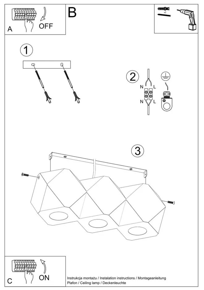 Прожектор в естествен цвят 12x36 cm Vige – Sollux