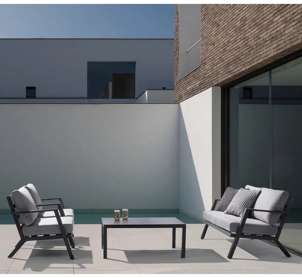 Сив алуминиев градински комплект от за отдих за 4 Harley – Bizzotto