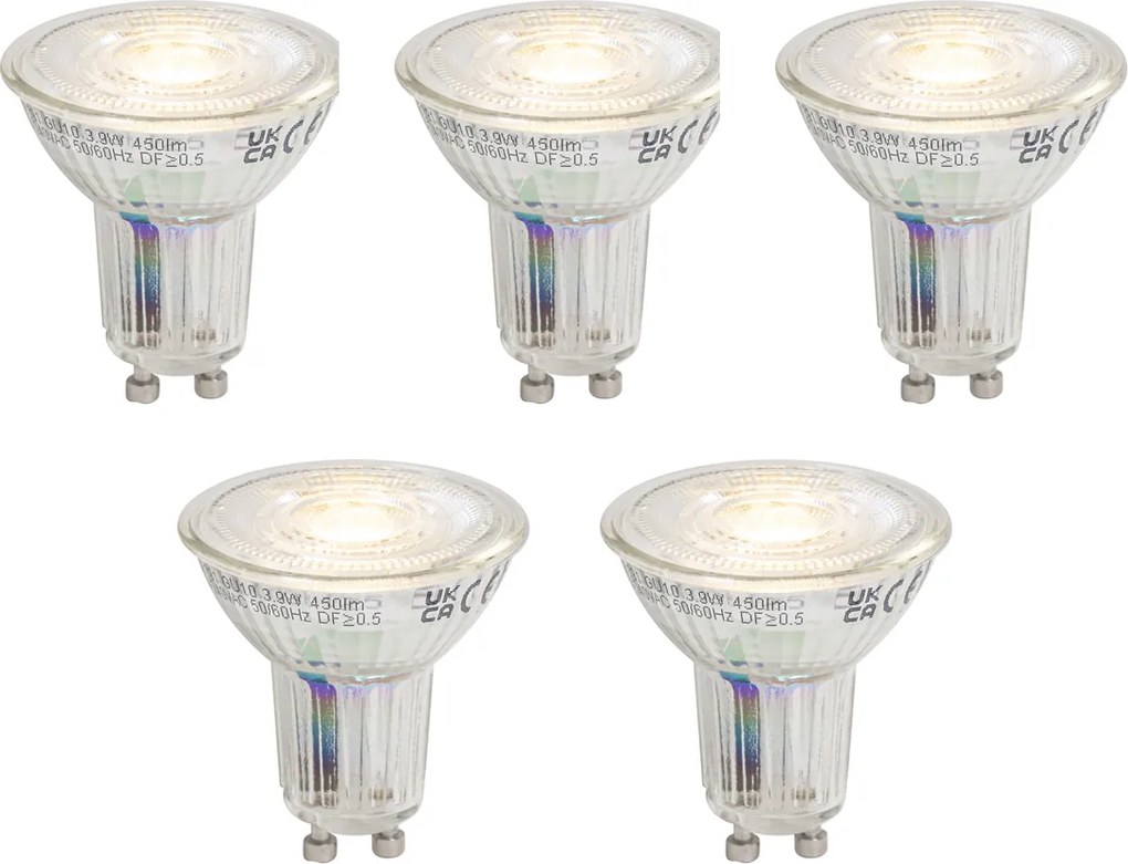 Комплект от 5 GU10 50 димируеми LED крушки 3.9W 450 lm 3000K Longlife