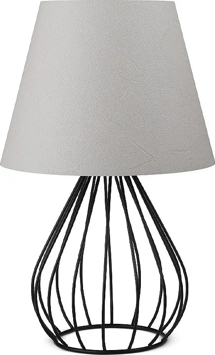 Akerlind текстилна/Pvc/метална настолна лампа в светло сив/черен цвят 22x17x36см.