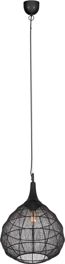 Матово черно висящо осветително тяло с метален абажур Soraya – Trio