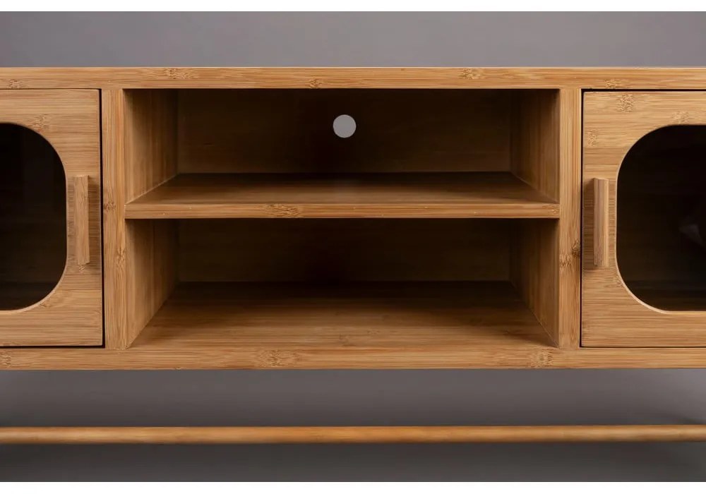 Бамбукова маса за телевизор в естествен цвят 150x55x40 cm Caroun – Dutchbone