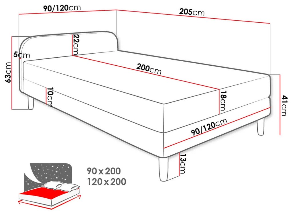 Тапицирано легло Hot II-Beige-120 x 200