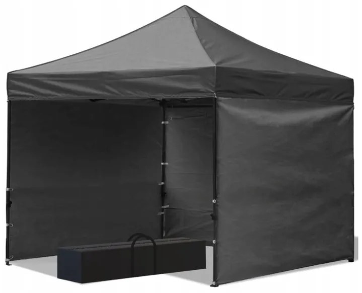 Тристенна парти палатка без прозорци Черен 3m x 3m