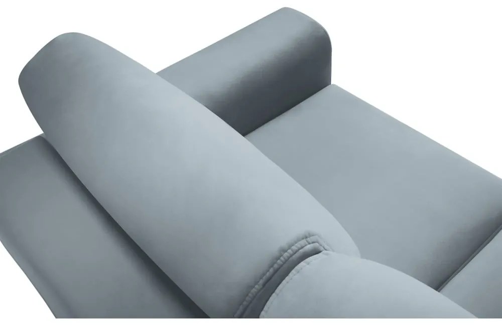 Светлосин кадифен разтегателен диван с място за съхранение 235 cm Kyoto – Cosmopolitan Design