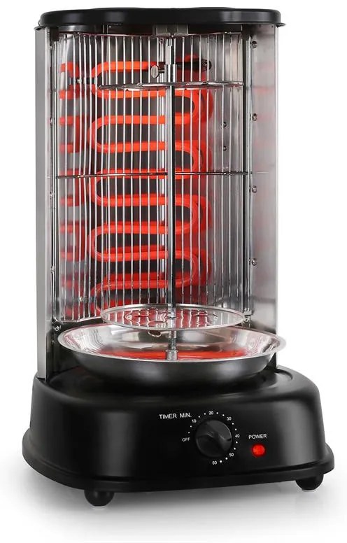 OneConcept MASTER BLACKкебап , вертикален грил, 1800 W