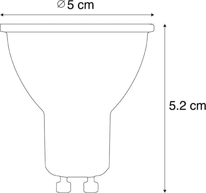 Комплект от 5 GU10 50 Димируеми LED крушки 3.9W 450 lm 2700K Дълъг живот
