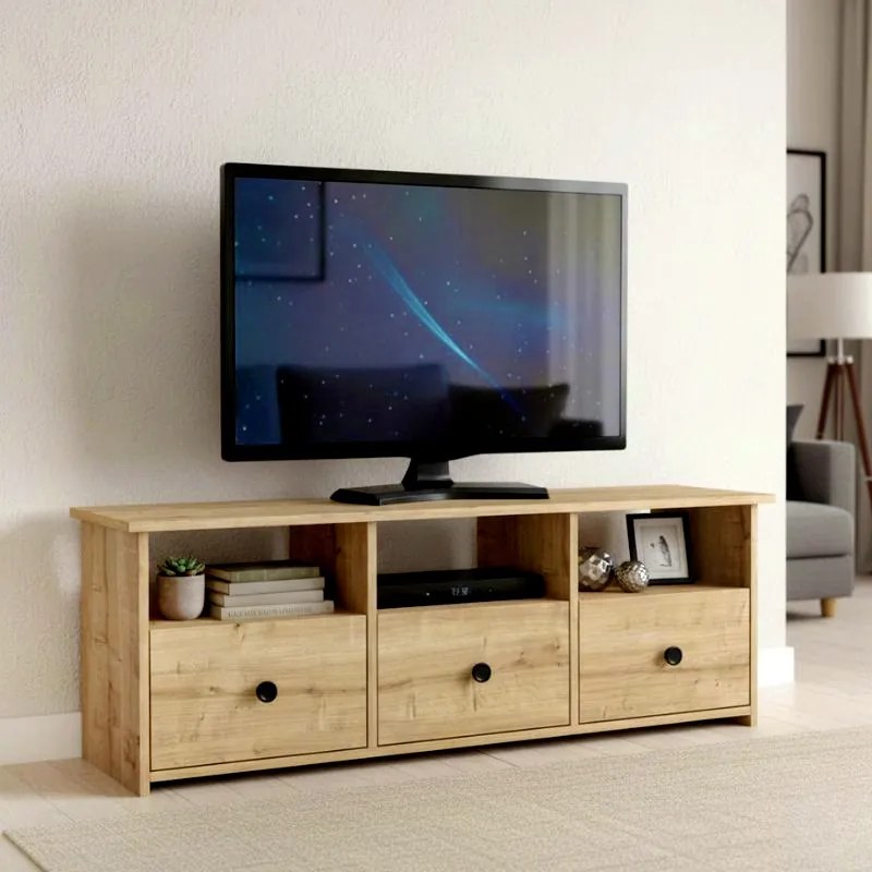 Стойка за телевизор от меламин Mahen в цвят сапфирен дъб 140x35x49.8см.