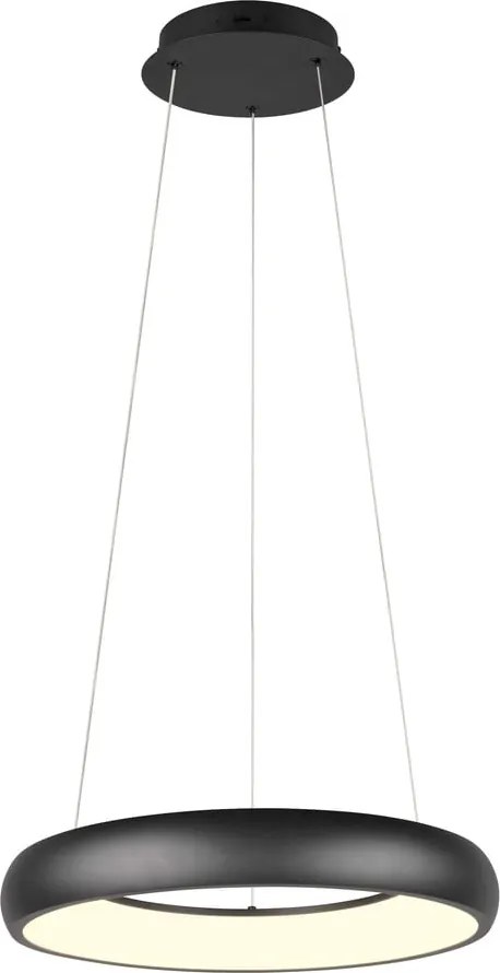 Матово черно LED затъмняващо се висящо осветително тяло с метален абажур ø 46 cm Cardona – Trio