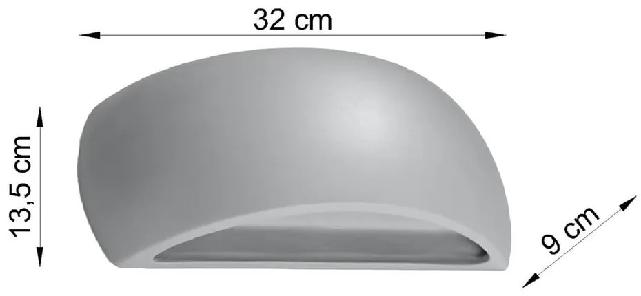 Сива керамична стенна лампа Palermo - Sollux