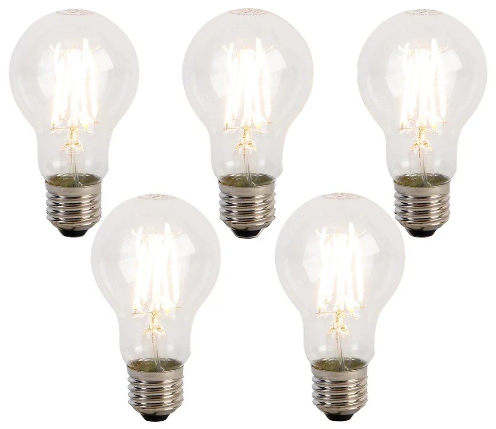 Комплект от 5 LED крушки E27 с 3-степенно димиране A60 5W 700 lm 2700K