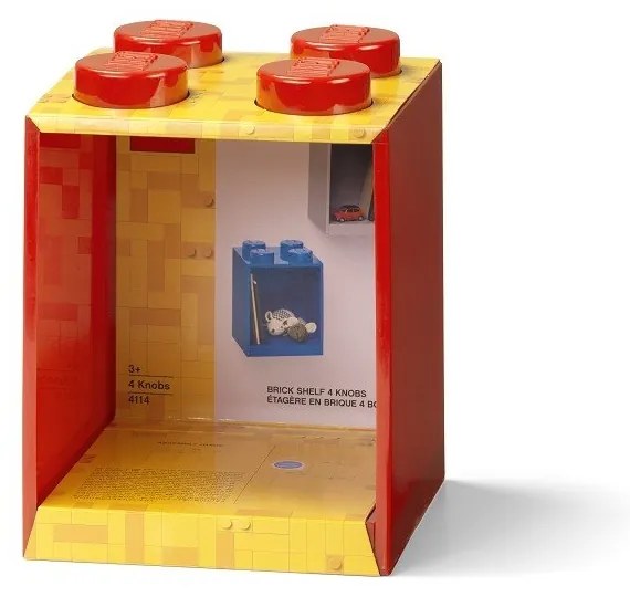 Детски червен стенен рафт Brick 4 - LEGO®