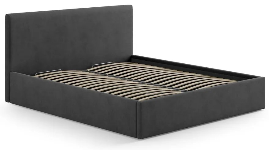 Антрацитна тапицирана табла за легло 150,5x100 cm Remo – Micadoni