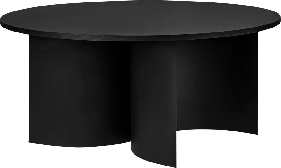 Черна кръгла масичка за кафе с ясенов плот ø 95 cm Gavo – noo.ma