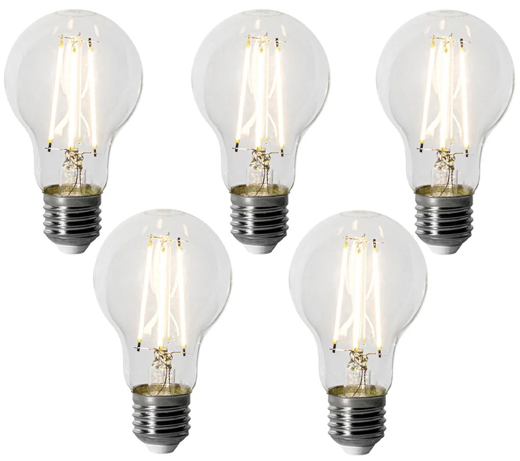 Комплект от 5 димируеми LED крушки E27 A60 6W 500LM 3000K