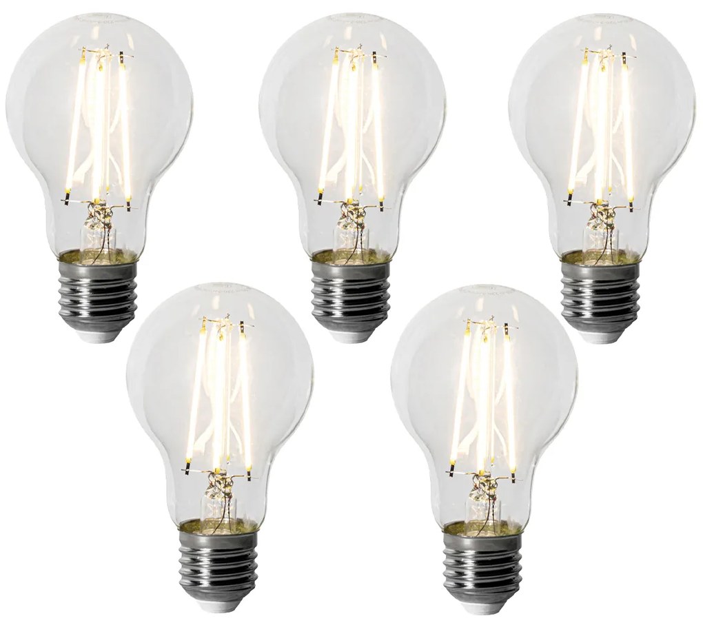 Комплект от 5 E27 димируеми LED крушки A60 6W 500 lm 3000K