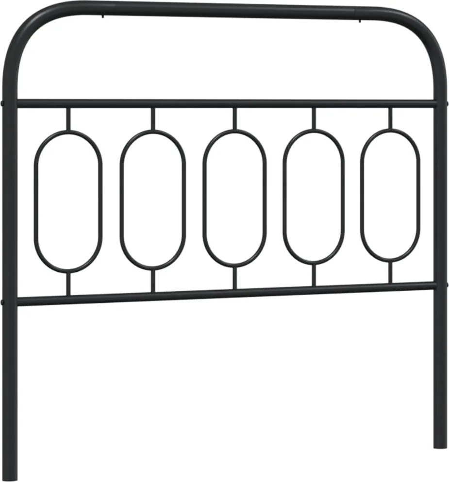 377147 vidaXL Метална резервна табла за легло, черна, 107 см