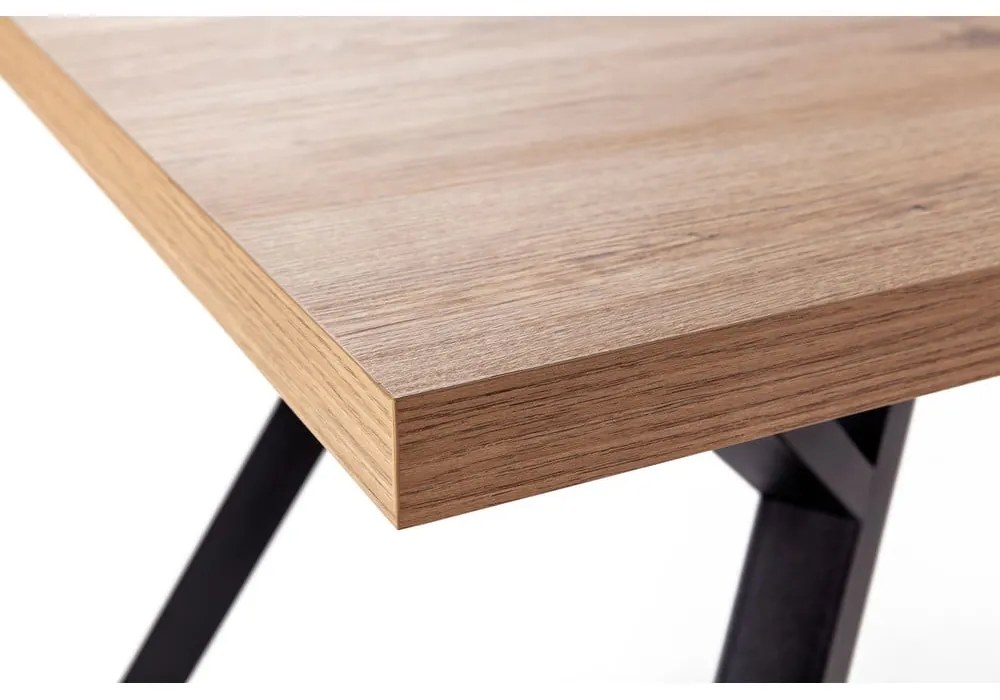Трапезна маса с дъбова дървена плоскост в естествен цвят 90x160 cm Marion – Marckeric