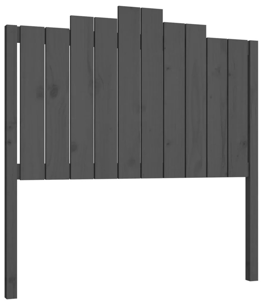 818457 vidaXL Горна табла за легло, сива, 106x4x110 см, бор масив