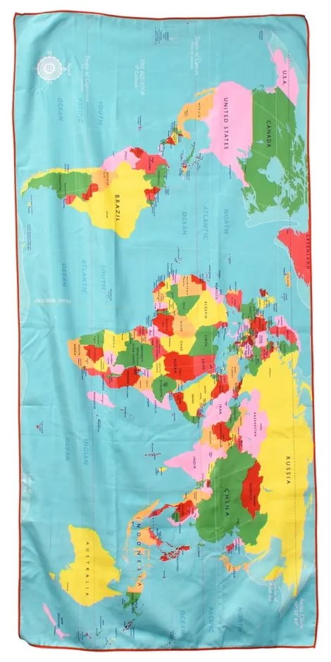 Цветна кърпа от микрофибър, 70 x 150 cm World Map - Rex London