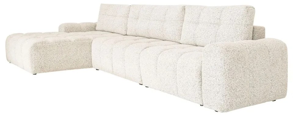 Кремав разтегателен модулен ъглов диван с място за съхранение (ляв ъгъл) Lulu – Miuform