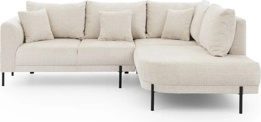 Бежов шенилов ъглов диван (десен ъгъл/L форма) Mauris – Ropez