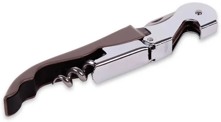 Тирбушон и отварачка за бира/безалкохолно Luigi Ferrero Norsk FR-1743, Ергономичен захват, Кафяв/сребрист