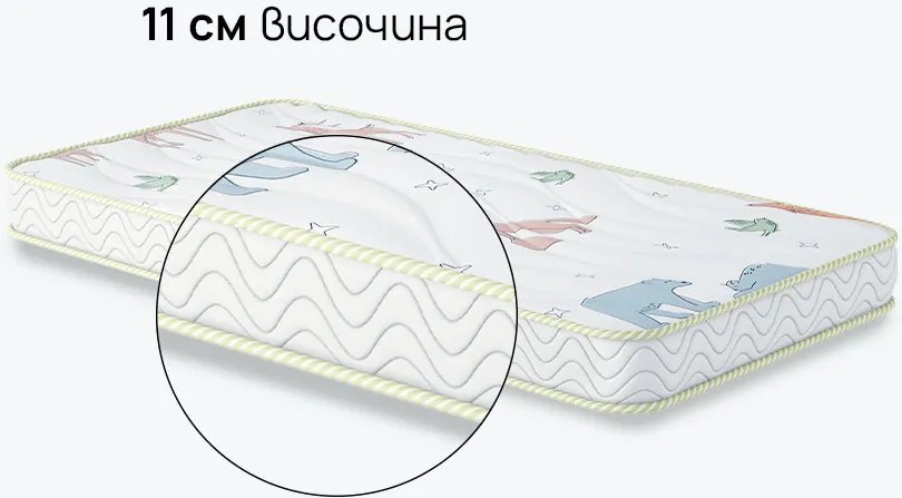 Матрак isleep, Детски матрак Baby Friends, 65x110x11, Твърд