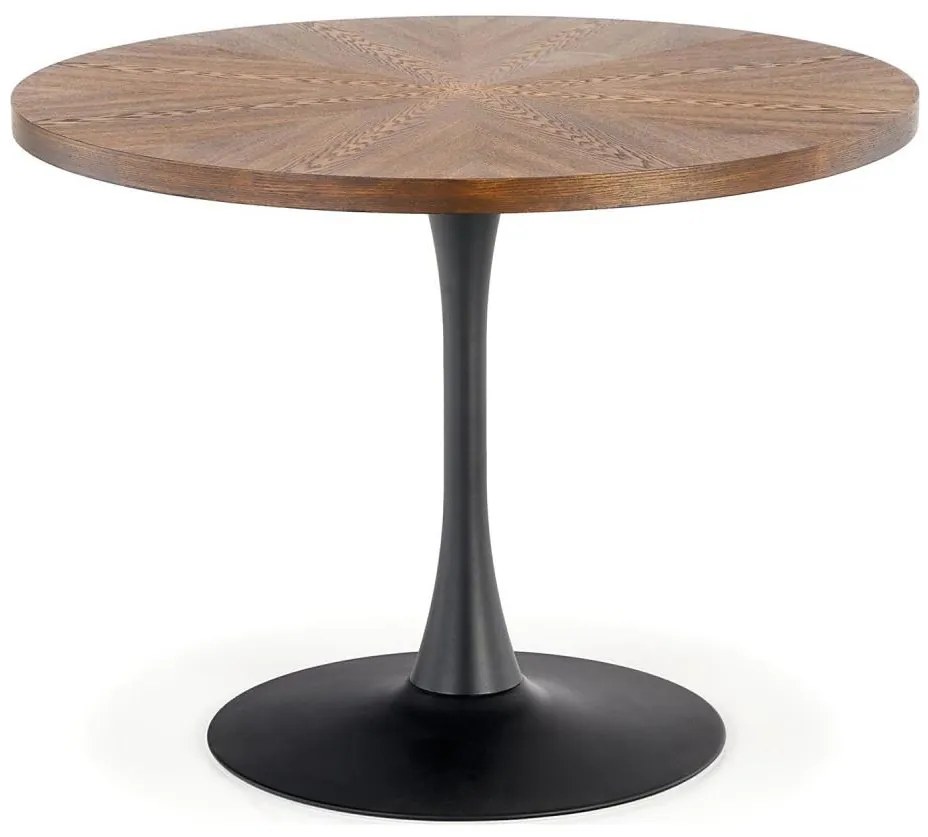 Маса за хранене CARMELO 75x100 cm черна/кафява