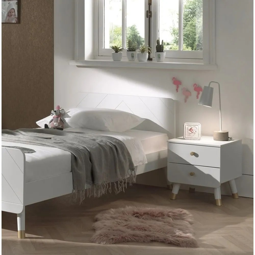 Бяло детско нощно шкафче от борова дървесина Billy - Vipack