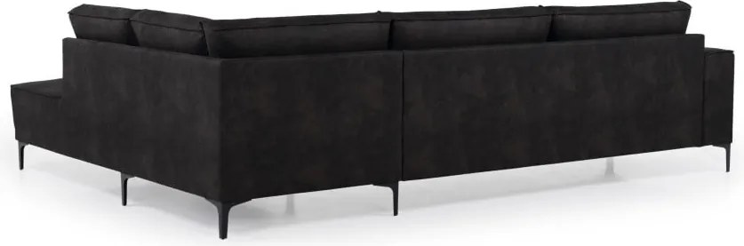 Тъмносив ъглов диван от изкуствена кожа (десен ъгъл) Copenhagen - Scandic