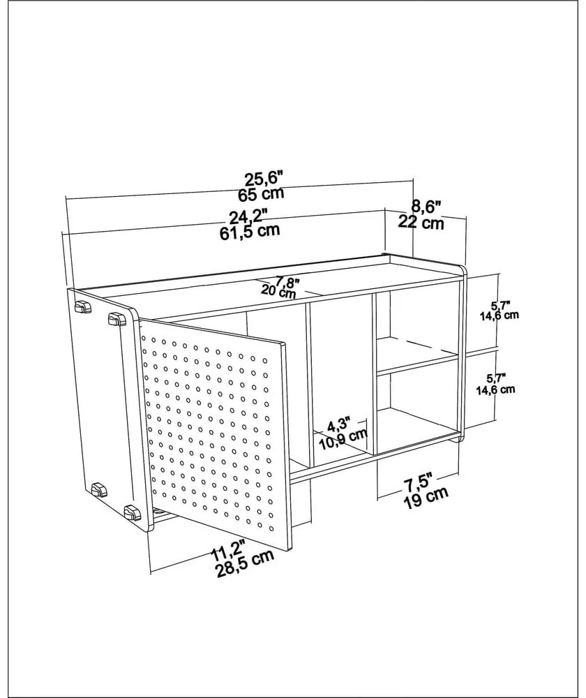 Стенен шкаф за книги в дъбов декор в естествен цвят 65x30 cm Sima - Kalune Design