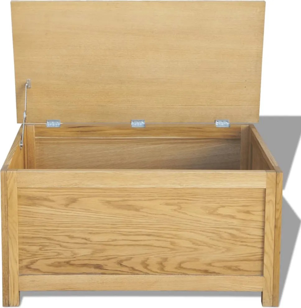 243189 vidaXL Ракла за съхранение, 90x45x45 см, дъбов масив