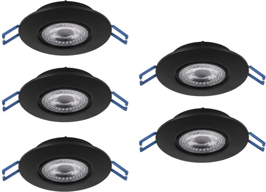 Eglo 300189 - Комплект от 5 вградени LED осветителни тела GEDREZ LED/4,9W/230V Ø 9 см, черно