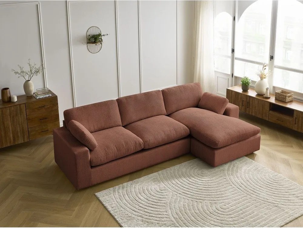 Оранжев ъглов диван от рипсено кадифе Belair – Bobochic Paris