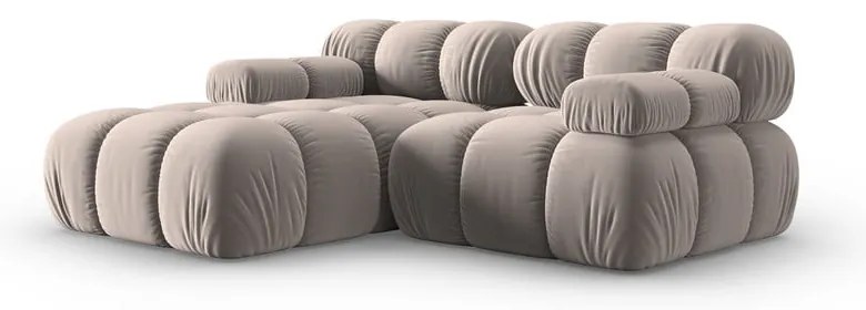 Светлокафяв кадифен модулен ъглов диван (ляв ъгъл) Bellis – Micadoni