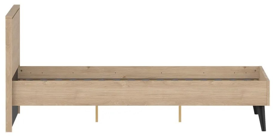 Двойно легло от дъбов декор с включена подматрачна рамка в естествен цвят 140x200 cm Ry – Tvilum