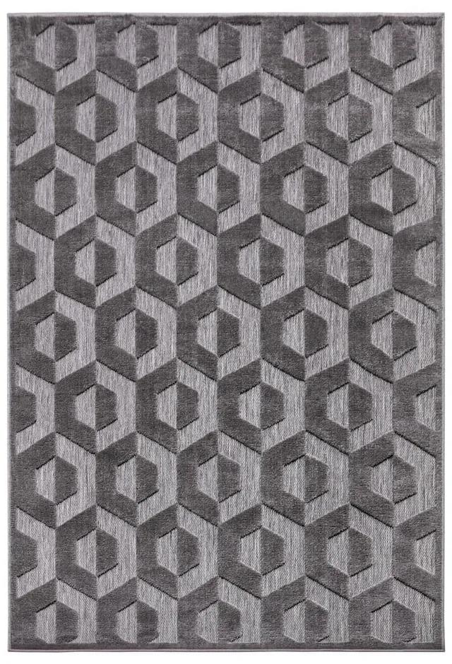 Антрацитен килим 67x120 cm Iconic Hexa - Hanse Home