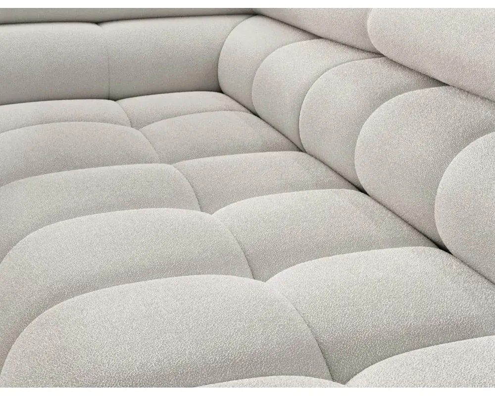 Кремав разтегателен ъглов диван с място за съхранение от букле (ляв ъгъл L форма) Ferucce – ELTAP