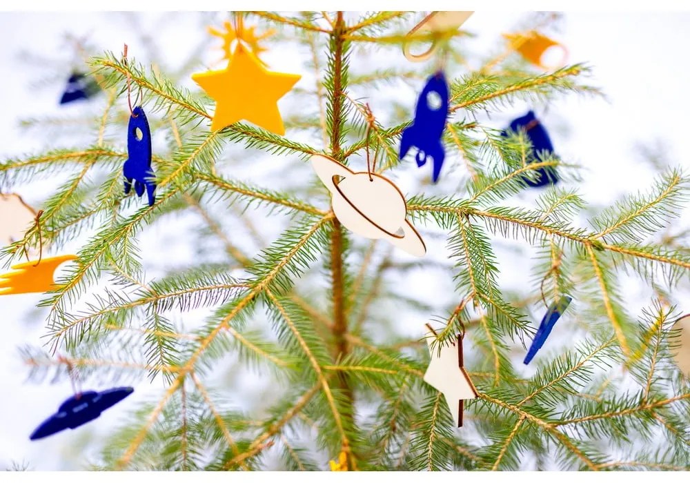 Комплект от 8 дървени коледни декорации Medium - Spira