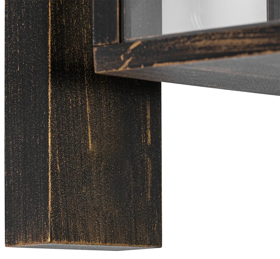 Винтидж външна стенна лампа антично злато IP44 - Charlois