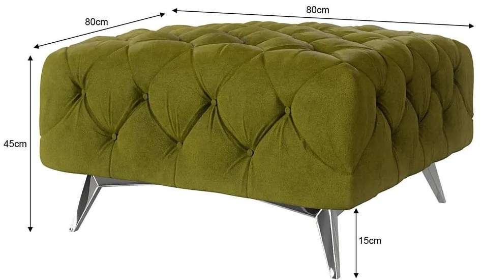 Зелена кадифена табуретка Chelsea – Ropez