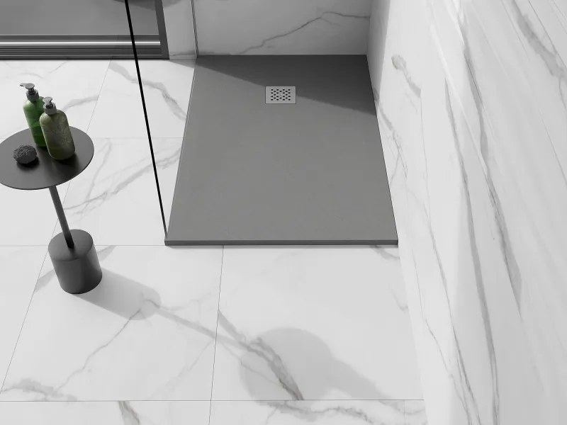 Mexen Stone+ ректикулиран композитен душ кабина 120 x 100 см, сив-бетон - 44611012