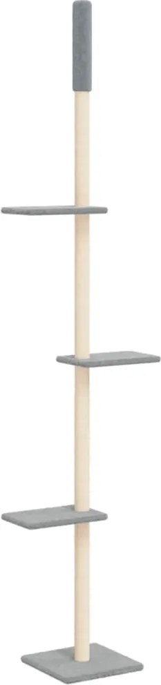 171706 vidaXL Котешко дърво тип "от пода до тавана" светлосиво 267,5-297,5 см