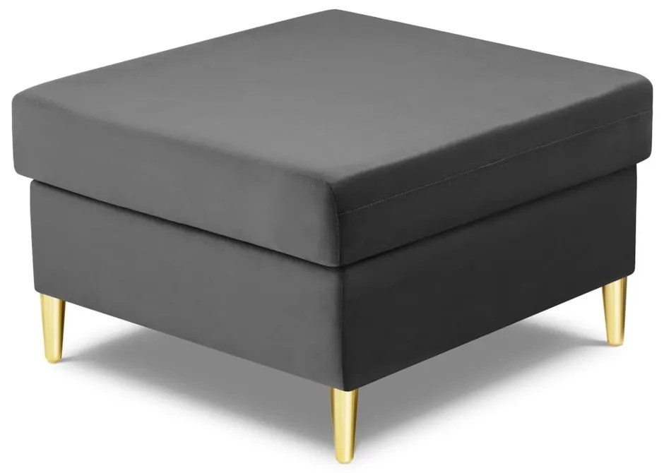 Светлосива кадифена табуретка Kyoto – Cosmopolitan Design