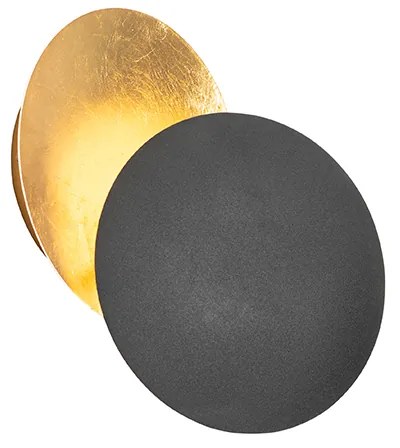 Модерна стенна лампа черна със злато - Sunrise