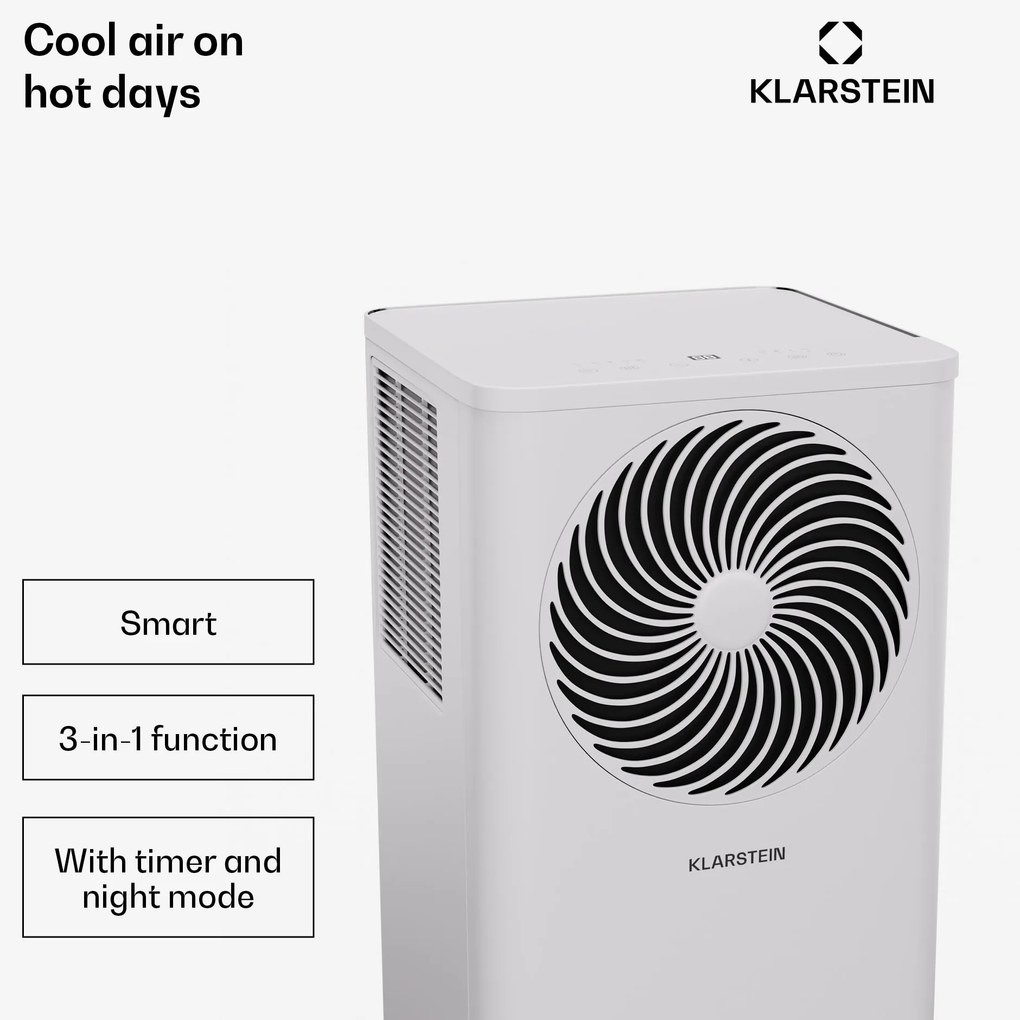 Klarstein Aero Ring 7K, Smart, климатик, 7 000 BTU, мобилен и интелигентен, за макс. 25 м², гласово управление
