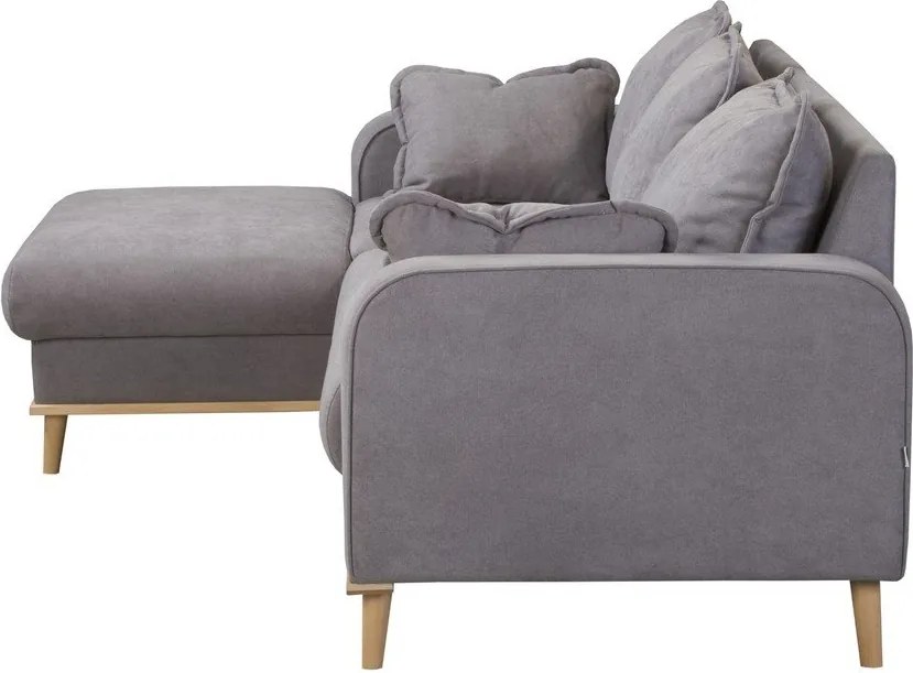 Сив ъглов диван (ляв ъгъл) Beata - Ropez