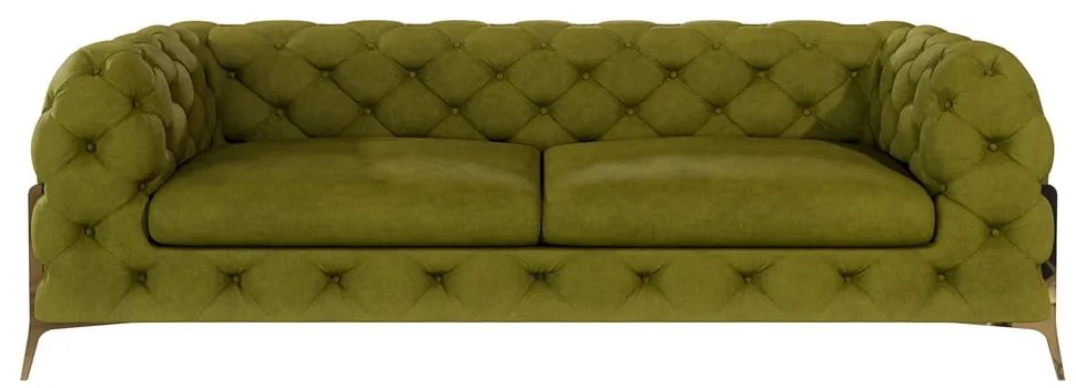 Зелен кадифен диван 225 cm Chelsea Bis – Ropez